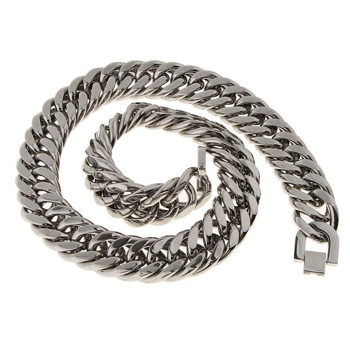 Stainless Steel Cuban Link Chain Necklace F442