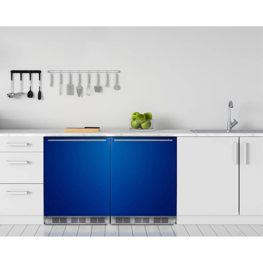 24" Wide 5.1 Cu. Ft. Compact Refrigerator And Freezer Combo - Blue Z1181