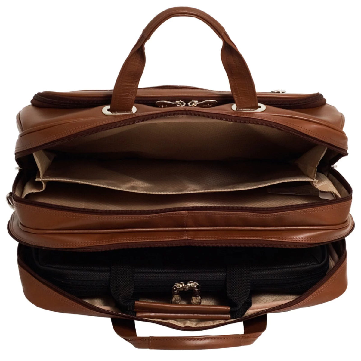 Brown Top Grain Cowhide Leather Laptop Briefcase X67012