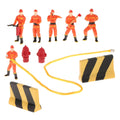 Miniature Firefighter Figures 1:50 Scale Model Train People Diorama Character R960073