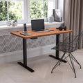 Electric Height Adjustable Standing Desk 48" Wide x 24" Deep Mahogany I988