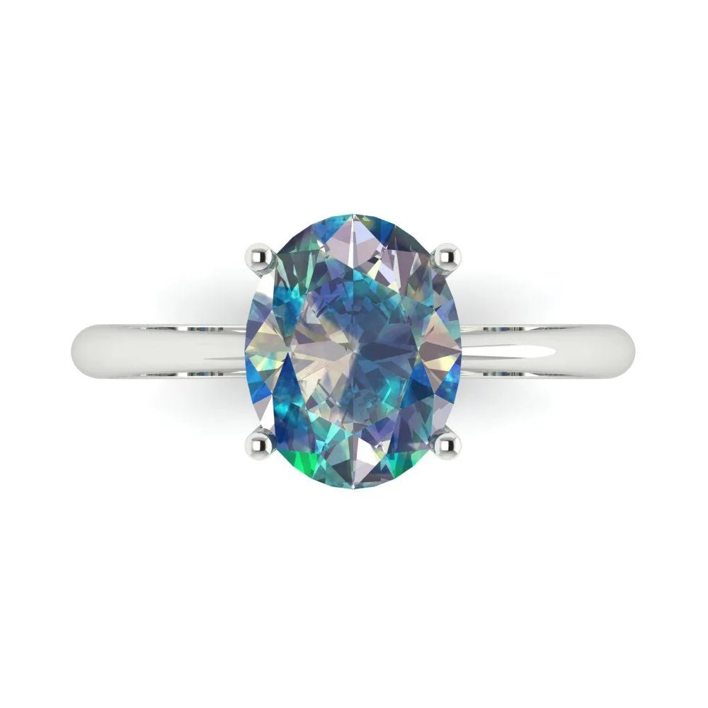 18K White Gold Solitaire Ring Z7625