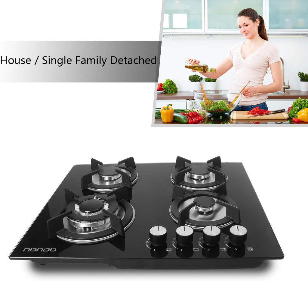 4 Burners Gas Cooktop Tempered Glass Built in Gas Stove T79460