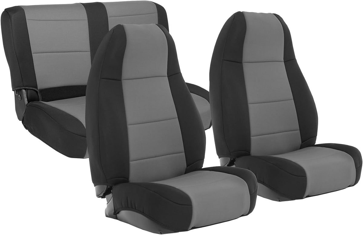 Black/Charcoal Neoprene Seat Cover Set T82397