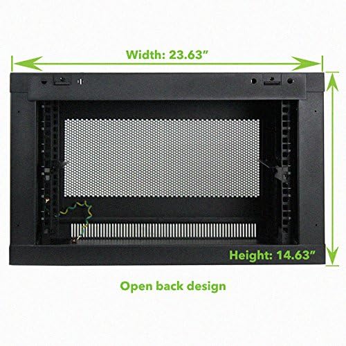 6U Wall Mount Rack Enclosure Server Cabinet 16.5 Inch Deep Perforated Door Lock Shelf W936525