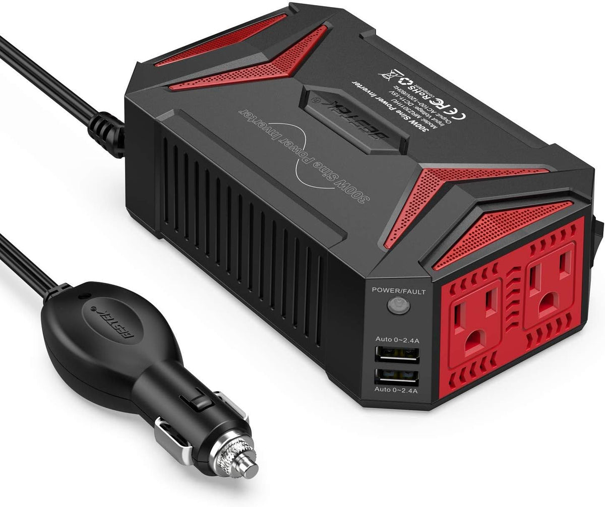 300Watt Pure Sine Wave Power Inverter with Dual 4.2A USB Ports Pack of 2 Y565154