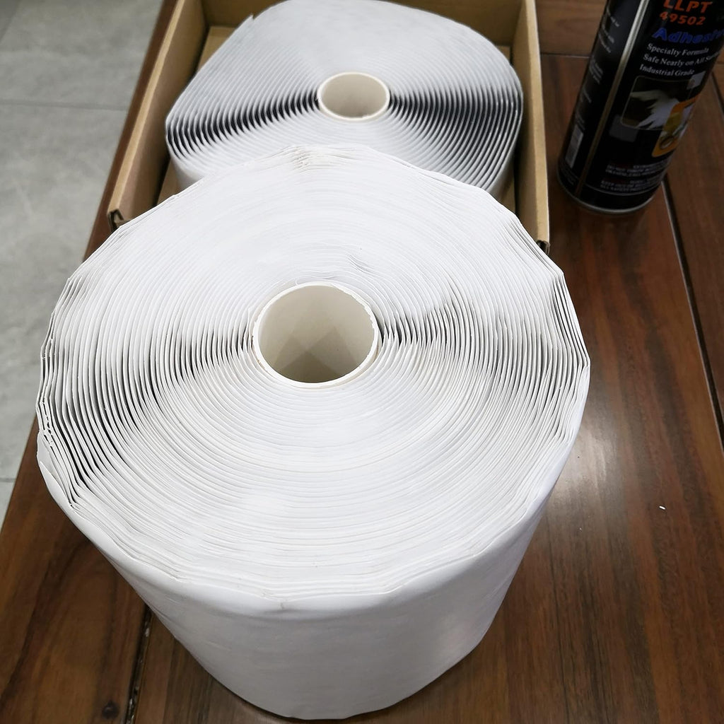 White 6” x 50 Ft Butyl Flex Sealant Tape Pack of 2 W66532