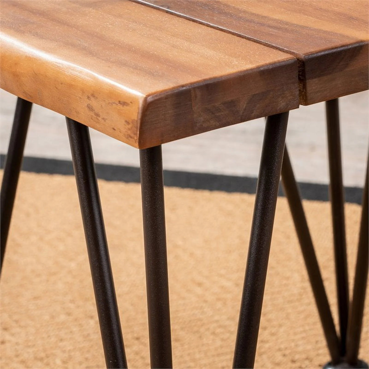 Acacia Wood Outdoor Side Tables Set of 2 A9956