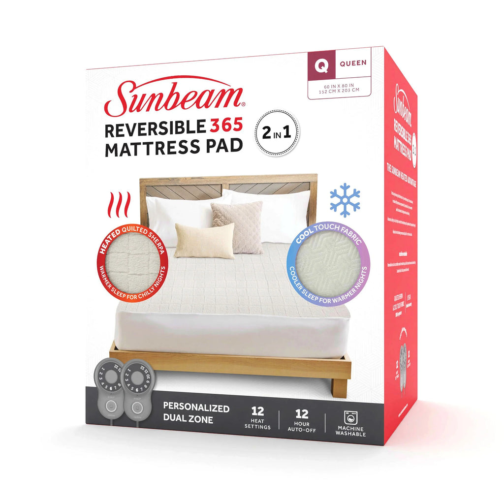 2-in-1 Reversible Heated and Cooling Mattress Pad Queen Size O4608