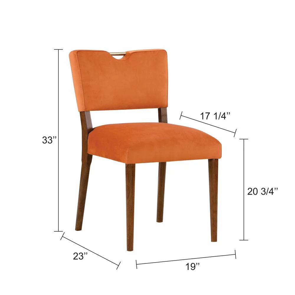 Burnt Orange Velvet 5-Piece Dining Set C51396
