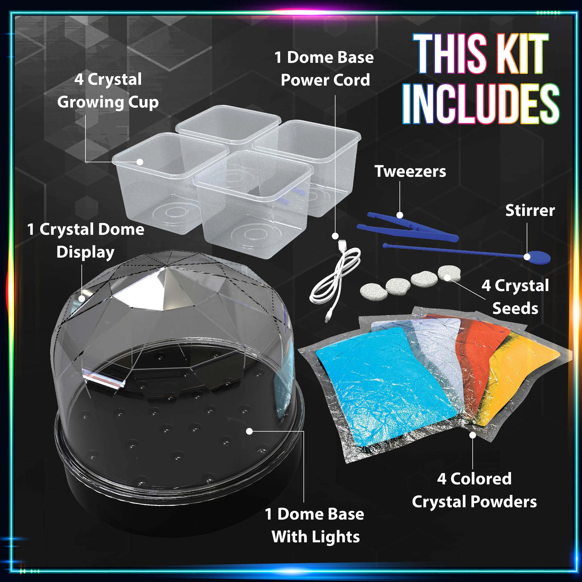 Crystal Growing Science Set with Light Up Display Dome K37711