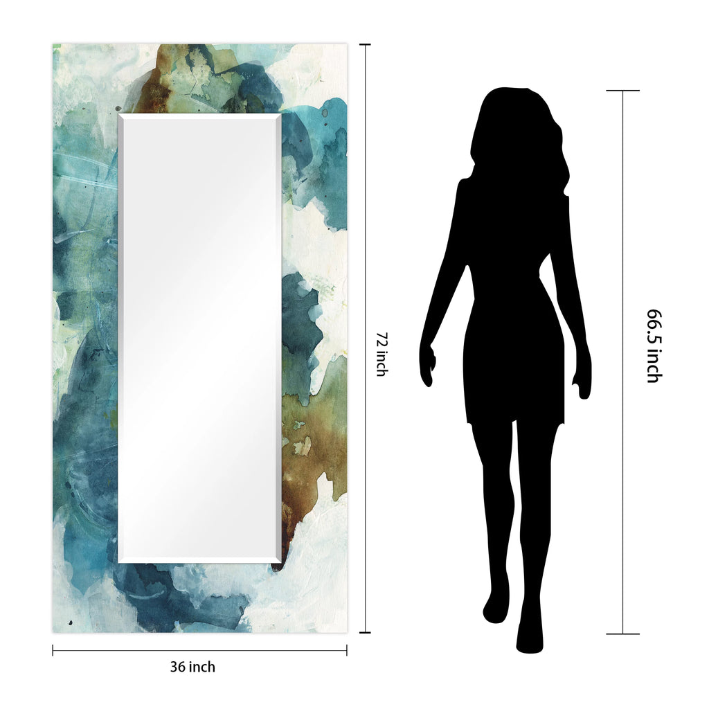 Blue Sky Rectangular Beveled Mirror Tempered Art Glass 72" x 36" N9708