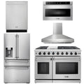 48 Propane Gas Range, Range Hood, Dishwasher, Refrigerator with Water and Ice Dispenser, Microwave F74870
