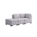 Light Gray Linen Fabric Reversible Sofa with Ottoman S247226