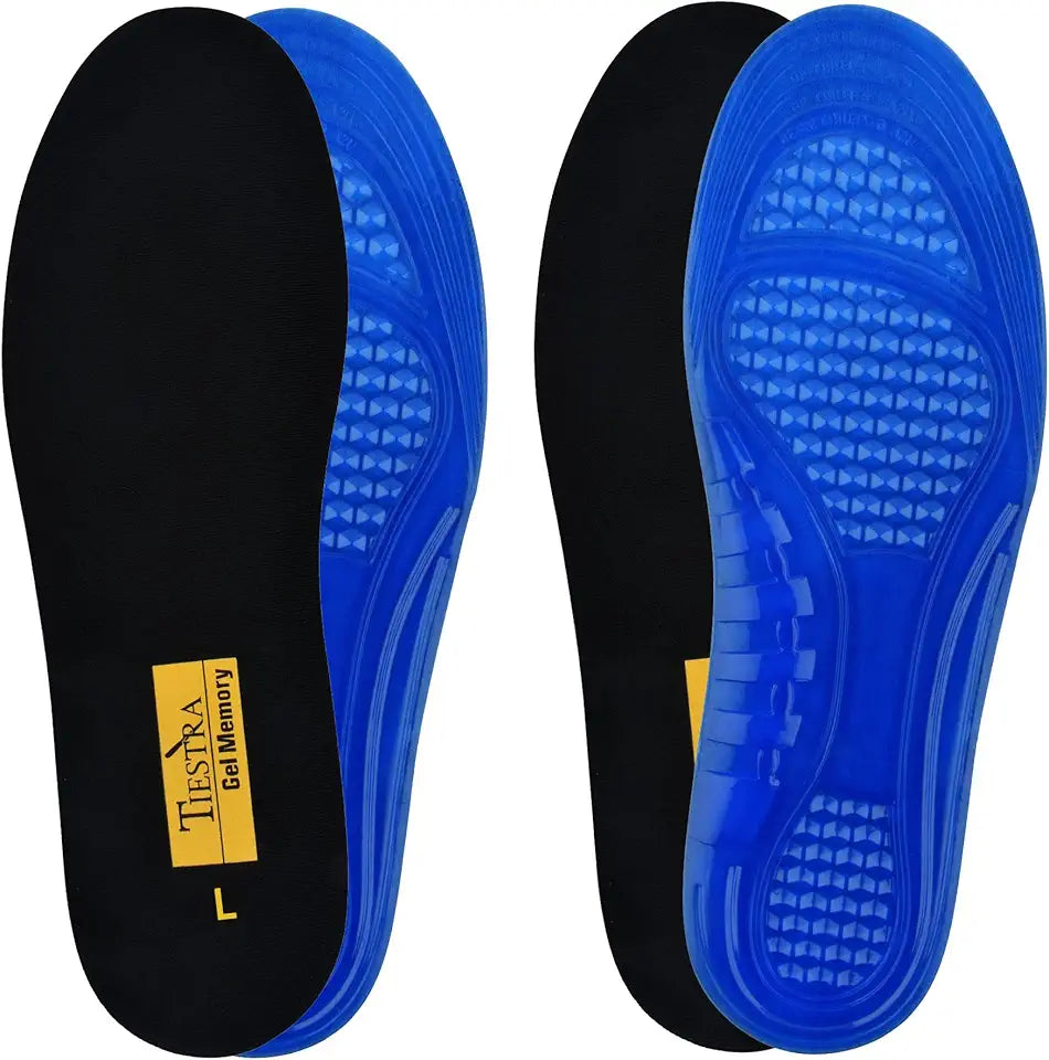 Memory Foam Gel Insoles with Arch Supports Black L X9940