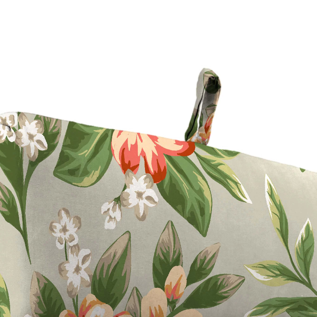 Grey Floral Rectangular Outdoor Chaise Lounge Cushion with Ties K580