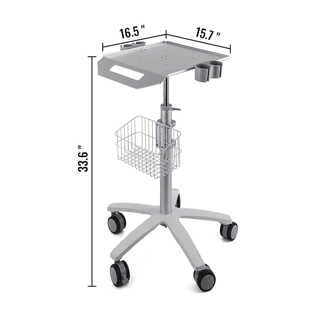 Mobile Trolley Cart Height Adjustable Rolling Desktop Cart with Large Tabletop A10348