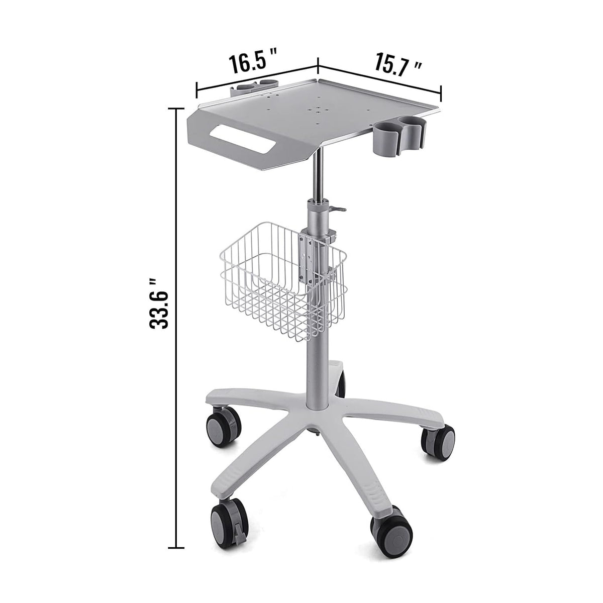 Mobile Trolley Cart Height Adjustable Rolling Desktop Cart with Large Tabletop A10348