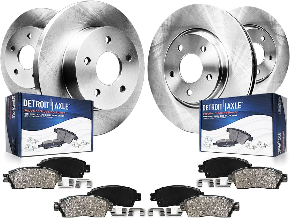 10.32" Front & 10.24" Rear Disc Brake Rotors Brake Pads 8pc Set H44056