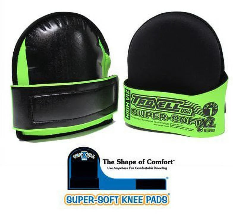 Large Hi-Viz Fluorescent Green Knee Pads Q907955