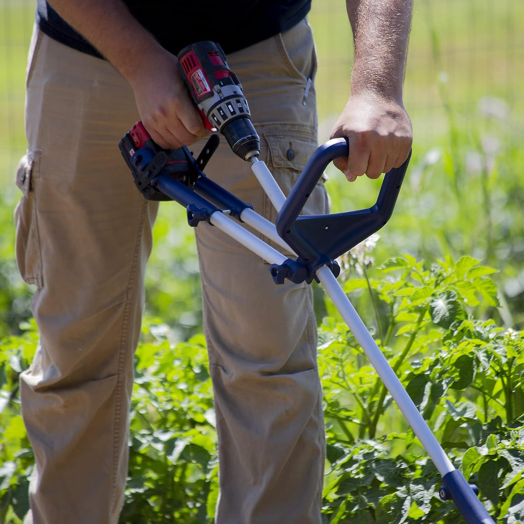Drill-Powered Cultivator, Adjustable Tilling Width Up To 8”, Tilling Depth Up To 5.5”, Compatible With Most Cordless Drills K570