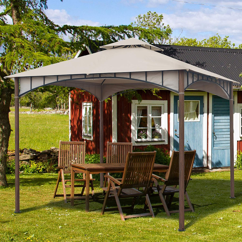 10x10 Waterproof Steel Gazebo (Beige) T171