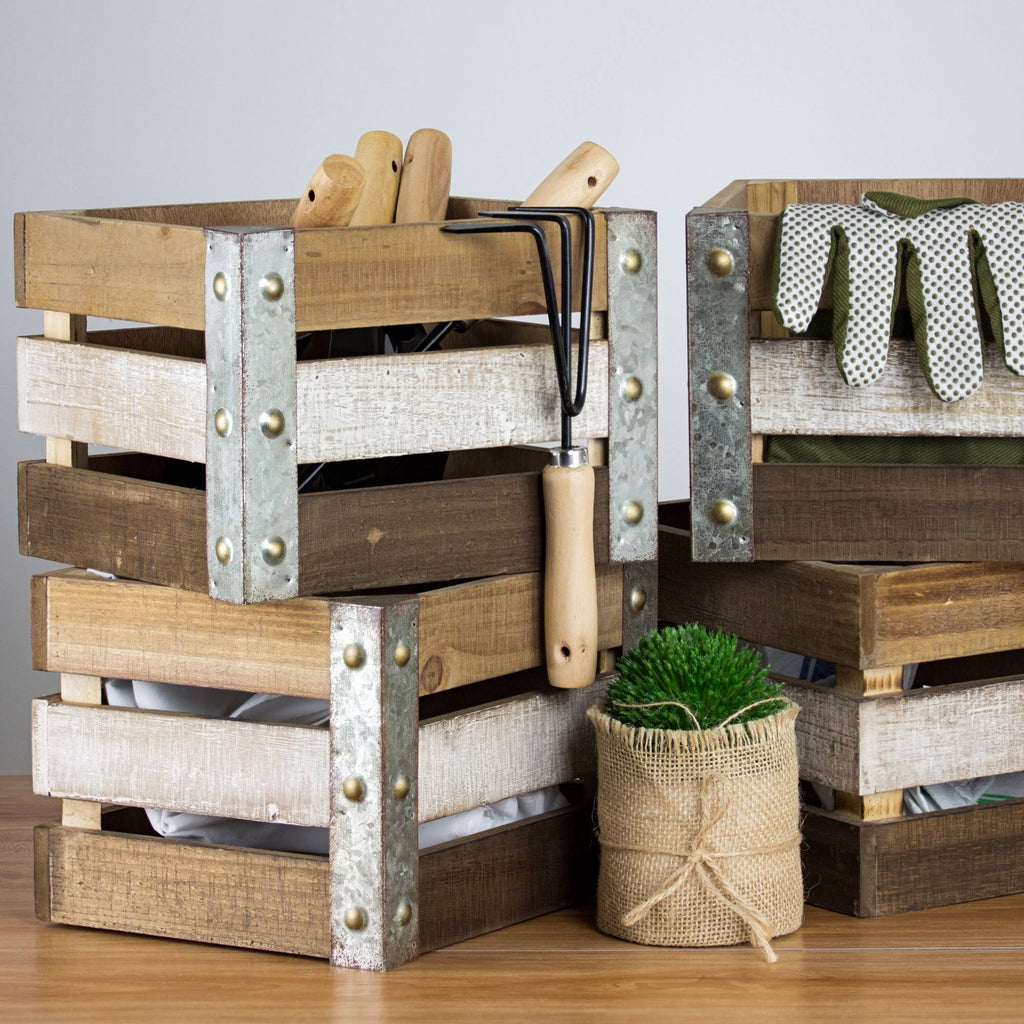 Farmhouse Shelf Organizer with Storage Bins K16550
