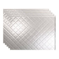 18in x 24in Quilted Brushed Aluminum Backsplash Panel (5 Pack) C559843