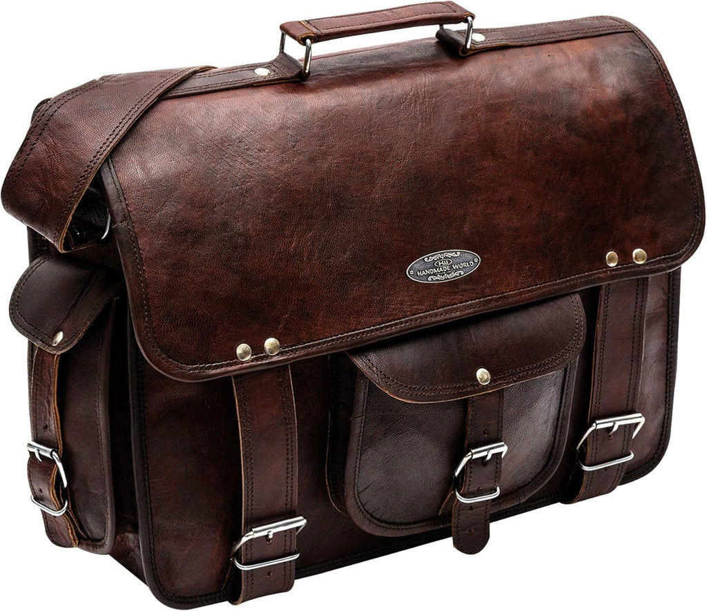 Leather Messenger Laptop Bag Satchel (11 X 15) V780