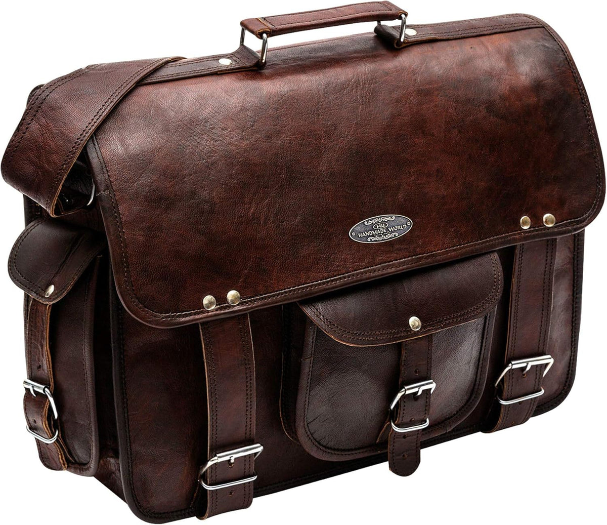 Leather Messenger Laptop Bag Satchel (11 X 15) V780