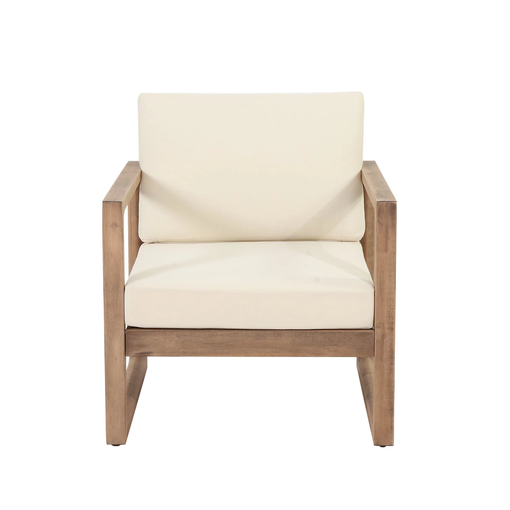 Acacia Wood Outdoor Club Chair with Cushions C8066