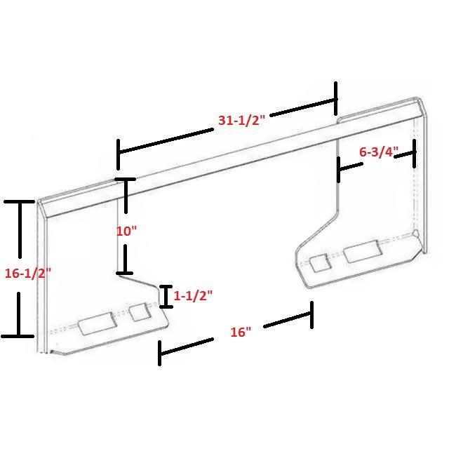 5/16x22 Quick Tach Loader Cut Out Universal Mount Plate G5121