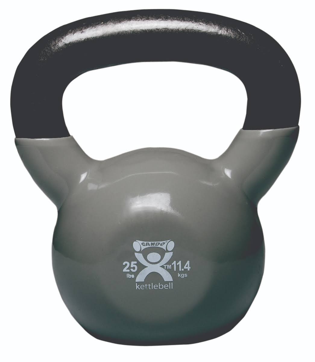 Vinyl Coated Kettlebell 25 lbs Silver V51374