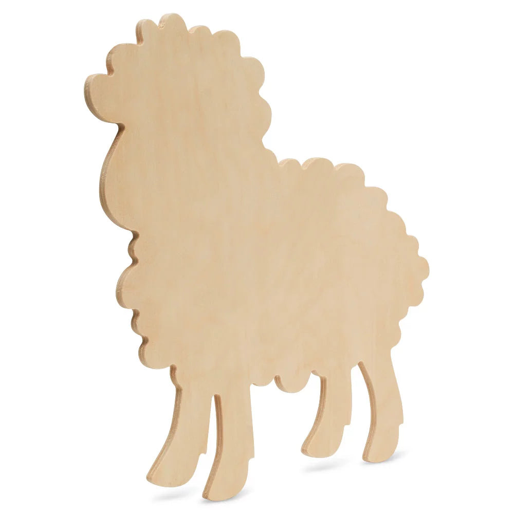 Large Unfinished Wood Lamb Cutouts 16 inch x 15 inch Pack of 25 R27891