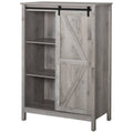 Rustic 3-Tier Storage Cabinet with Barn Door D147188