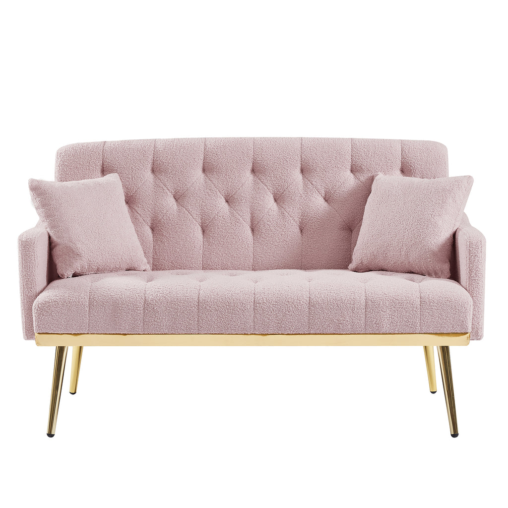 PINK TEDDY FABRIC 2 SEATER SOFA W7008