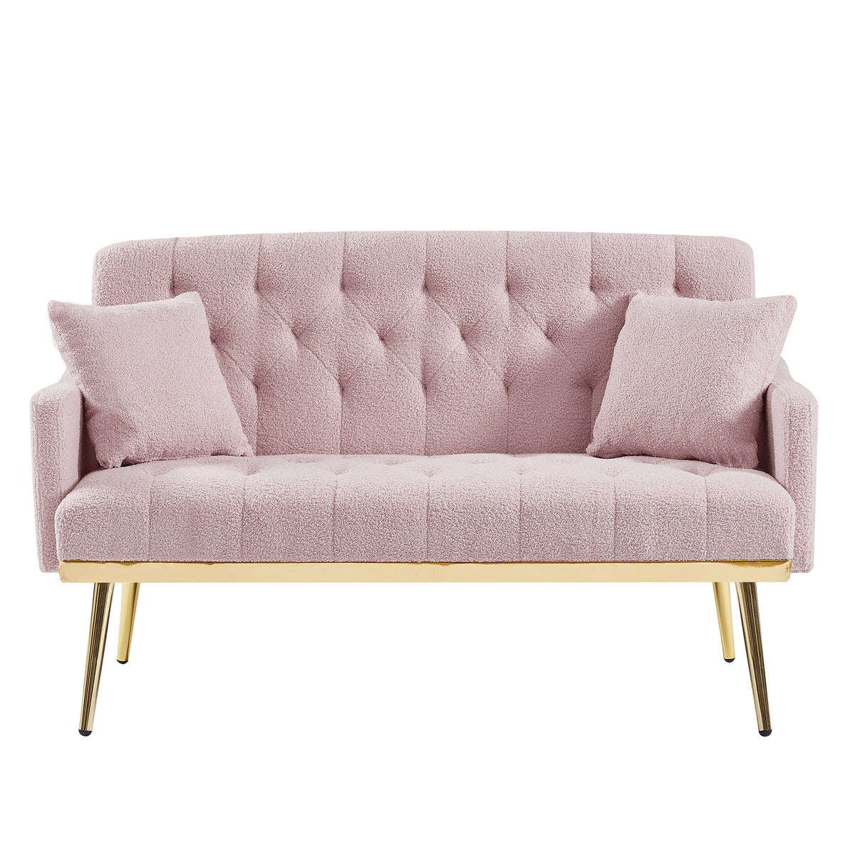 PINK TEDDY FABRIC 2 SEATER SOFA W7008