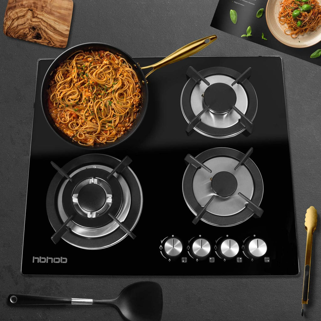 4 Burners Gas Cooktop Tempered Glass Built in Gas Stove T79460