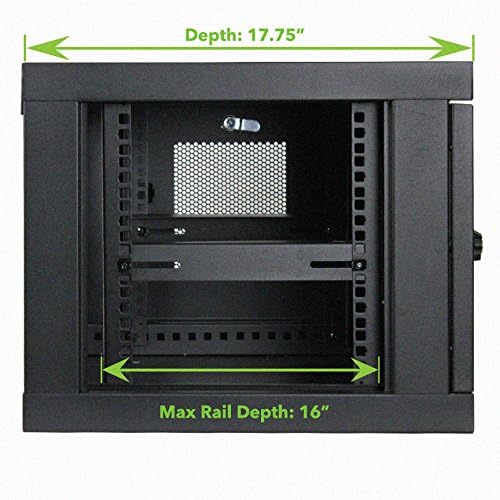 6U Wall Mount Rack Enclosure Server Cabinet 16.5 Inch Deep Perforated Door Lock Shelf W936525