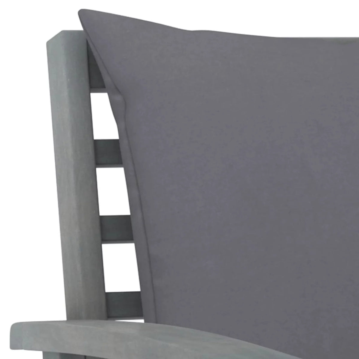 Dark Gray Cushion Solid Acacia Wood Patio Bench L932