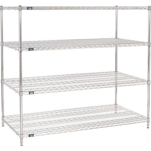 Chrome Wire Shelving Starter 60x22W x 30x22D x 63x22H E32216
