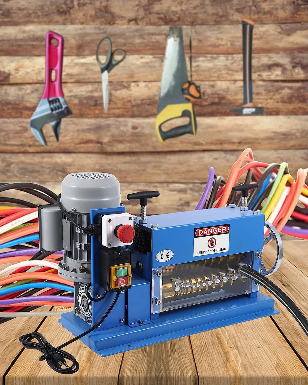 Automatic Wire Stripping Machine for 0.06" -1.5", 75 ft/min, with Extra Manual Crank T2877