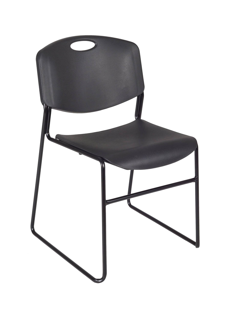 Beige Square Breakroom Table with 4 Black Stack Chairs C7165