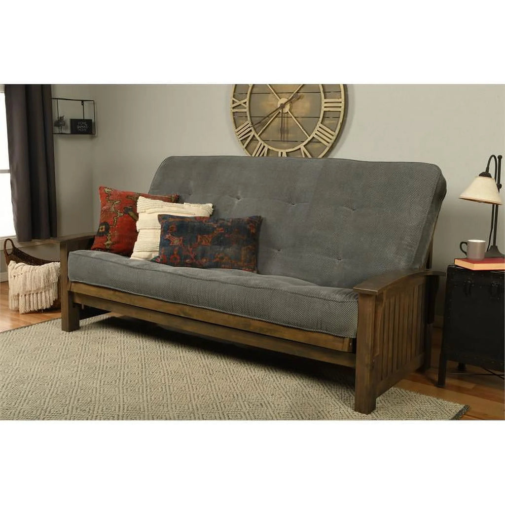 Queen Size Wood Futon with Mattress Y2871