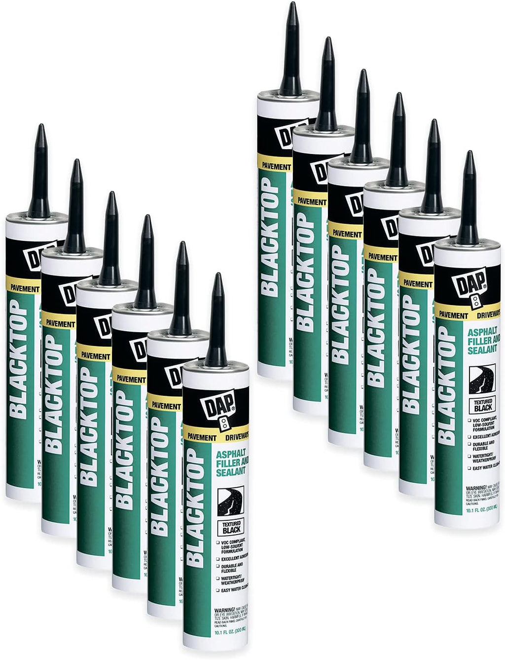 12 Pack 10.1 oz Blacktop Asphalt Filler and Sealant V567862
