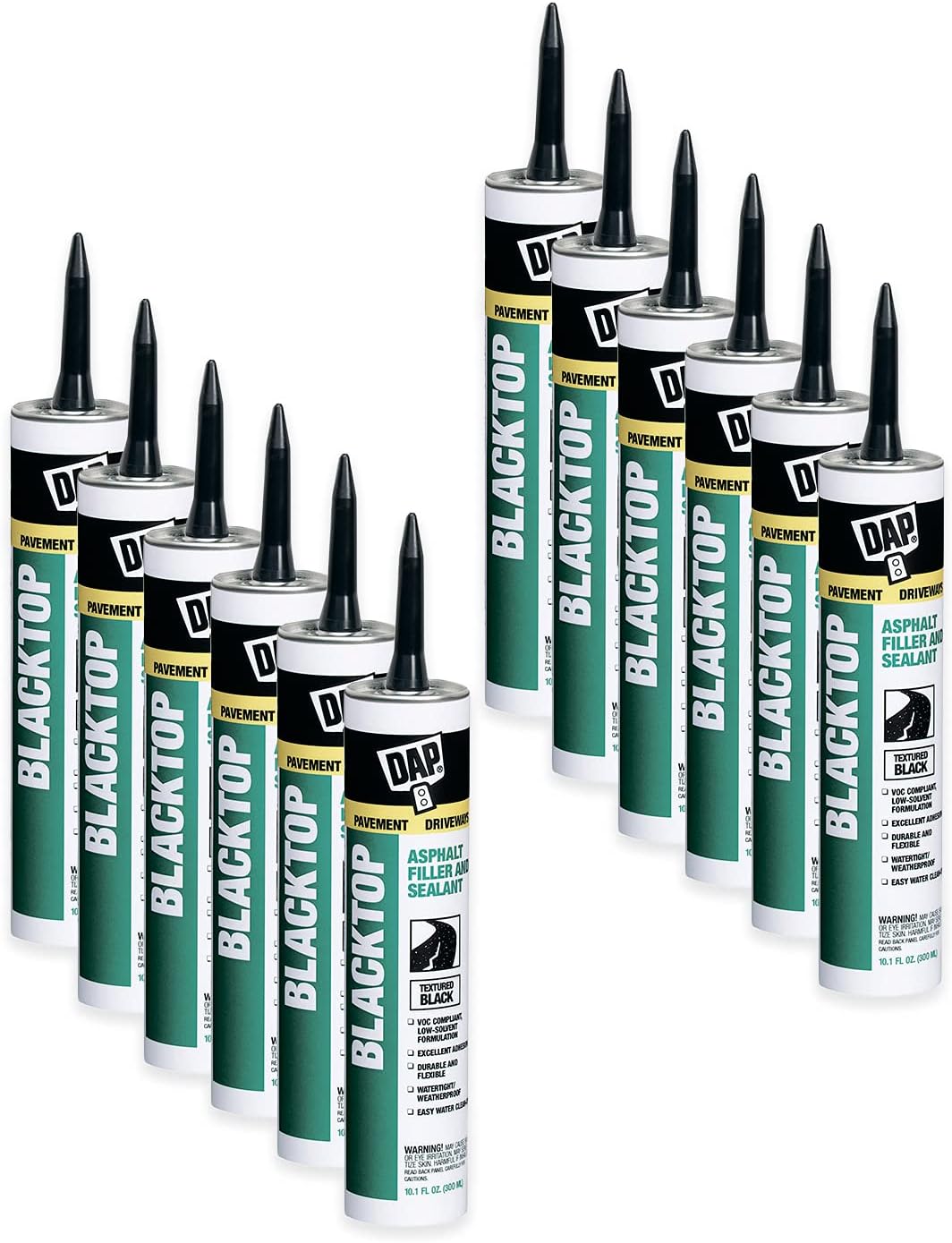 12 Pack 10.1 oz Blacktop Asphalt Filler and Sealant V567862