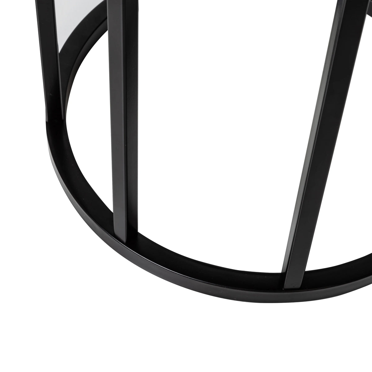 Black Wood and Metal Round End Table V290188
