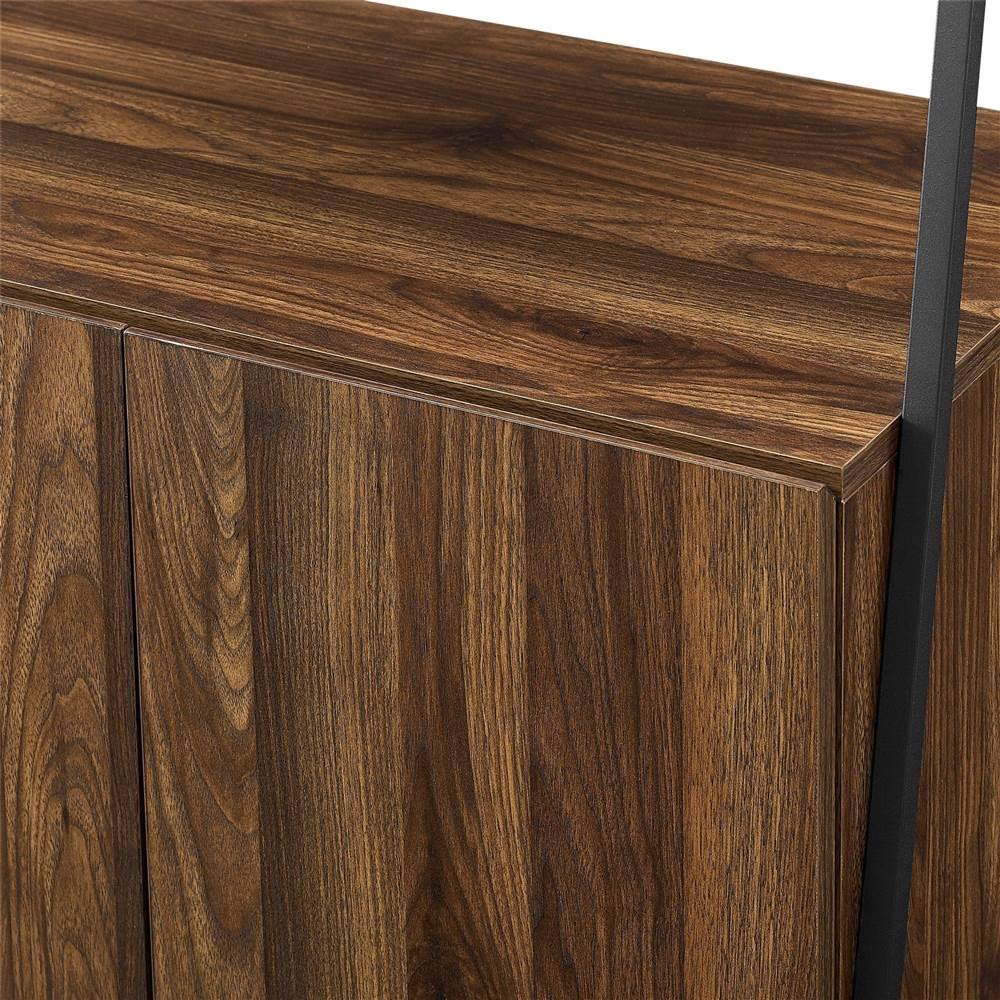 Dark Walnut Industrial Wood Ladder Bookcase C754