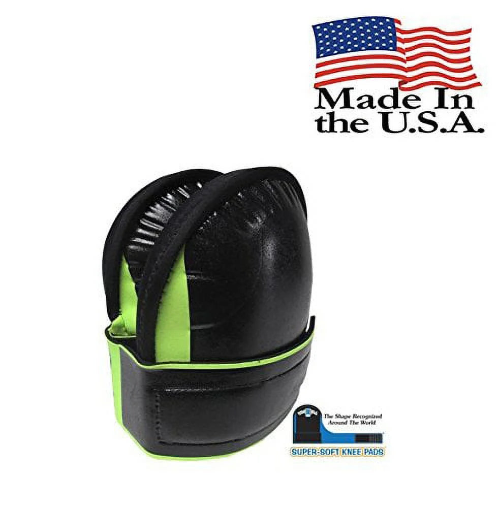 Large Hi-Viz Fluorescent Green Knee Pads Q907955