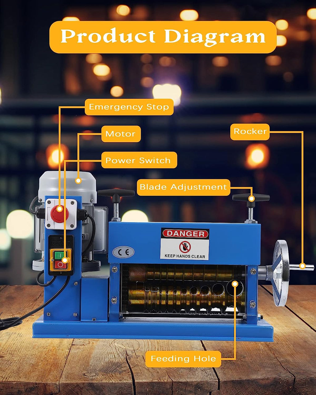 Automatic Wire Stripping Machine for 0.06" -1.5", 75 ft/min, with Extra Manual Crank T2877